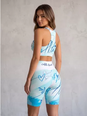 Premium-Overknee-Leggings für Damen (neue Größen) ALTISPORT VOJ/ALW083LEG06 WEIß BLAU