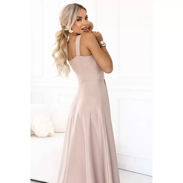  Kleid NUMOCO 633-5 DUNKLES BEIGE MIT GLITZER 