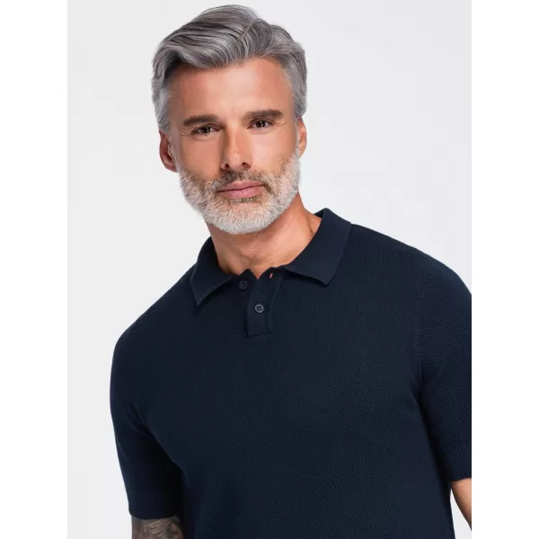  Herren-Poloshirt OMBRE OM-POSS-0178 MARINEBLAU 