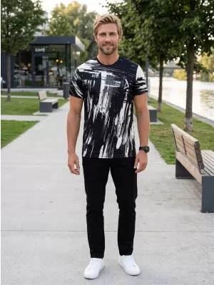 Hochwertiges Funktions-T-Shirt für Herren ALTISPORT VOJ/ALM010TR01 SCHWARZ/ELFENBEIN