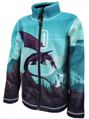 Fleece-Sweatshirt für Kinder WAMU DRAGON FANTASY BLAU