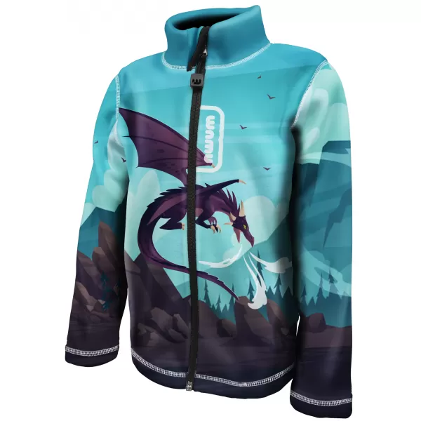  Fleece-Sweatshirt für Kinder WAMU DRAGON FANTASY BLAU 