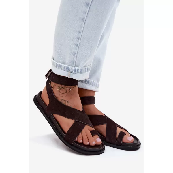  Damensandalen D&A CR61-3049 KAFFEE 