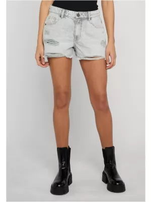 Damen-Shorts URBAN CLASSICS TB8193 HELLSILBERGRAU GEWASCHEN