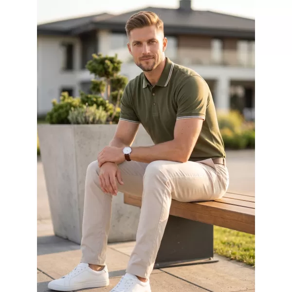  Herren-T-Shirt mit Kragen MALFINI FOCUS 232 MILITÄR 
