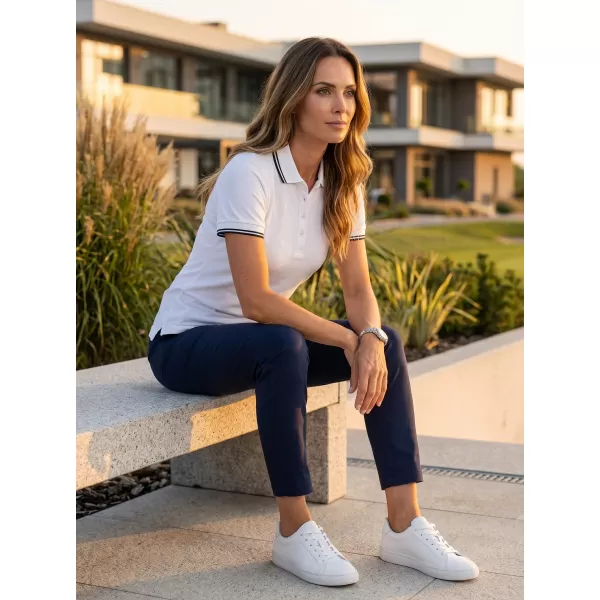  Damen-T-Shirt mit Kragen MALFINI FOCUS 233 WEIß 