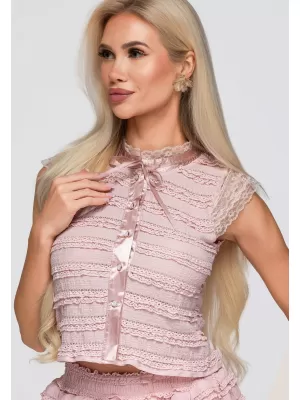 Damenbluse OMBRE OW-TS-E0066 ROSA