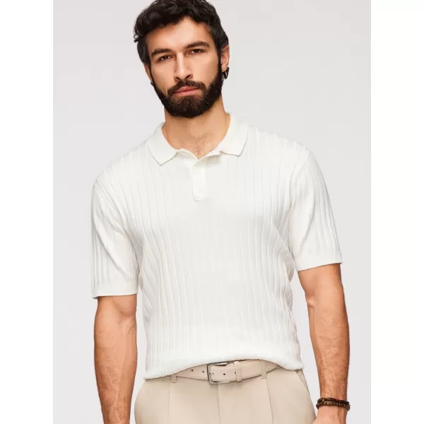  Herren-T-Shirt mit Kragen OMBRE OM-POSS-0169 GEBROCHENES WEIß 