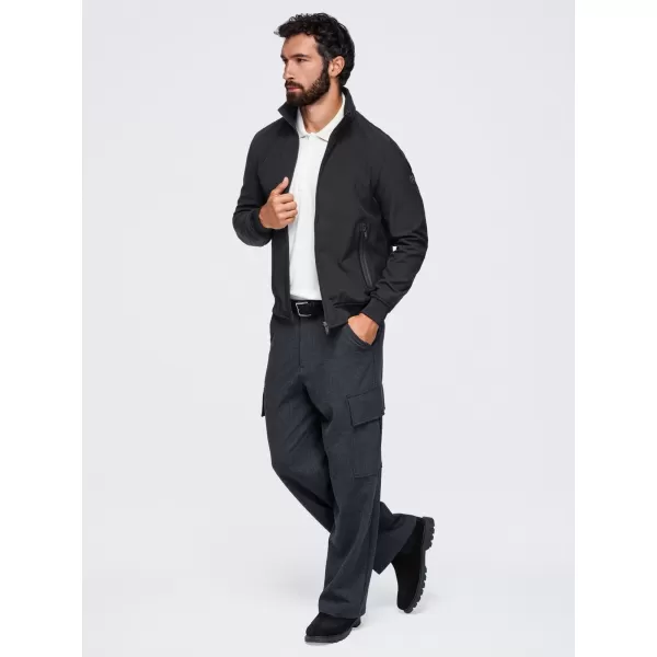  Kapuzenjacke für Herren OMBRE OM-JANP-0233 SCHWARZ 