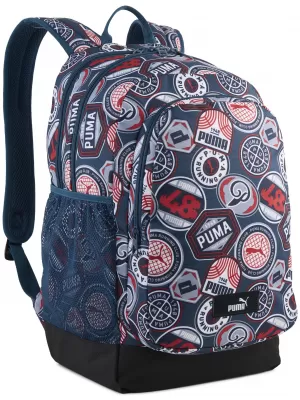 Rucksack PUMA ACADEMY AOP BACKPACK 09115027 MITTERNACHTSBENZIN/FÜR ALLE ZEITEN ROT/LAUFABZEICHEN AOP