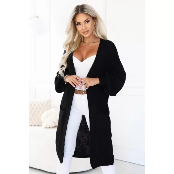  Strickjacke für Damen NUMOCO 627-4 SCHWARZ 