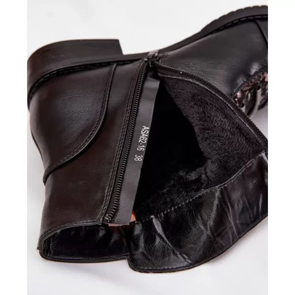  Damen-Stiefeletten BOTO ASA62-16 SCHWARZ/GEMUSTER 