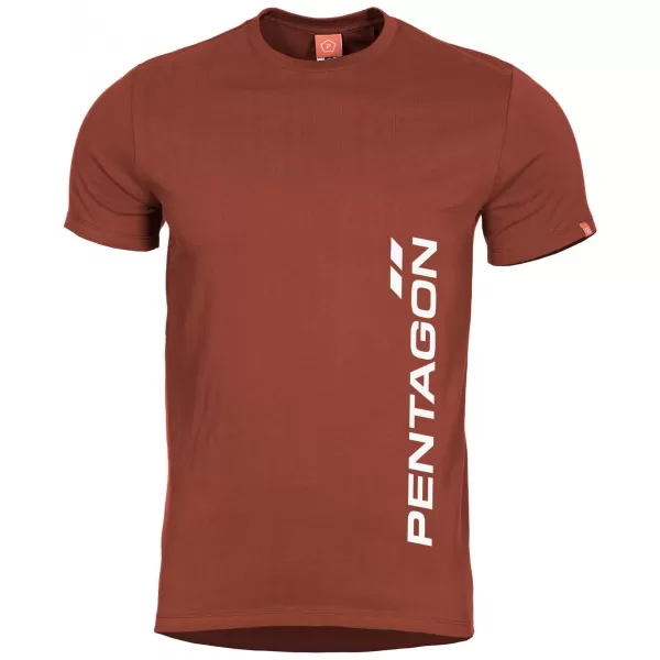  Herren-T-Shirt PENTAGON AGERON KASTANIENBRAUNES ROT 