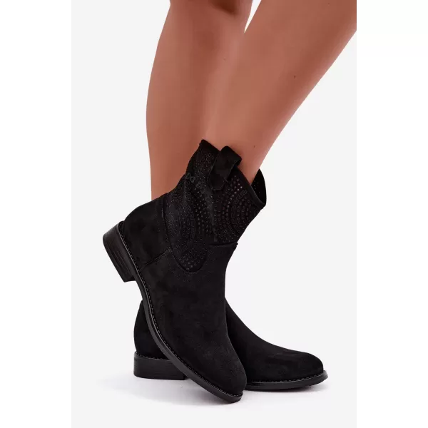  Damen-Stiefeletten S.BARSKI HY62-8125 SCHWARZ 