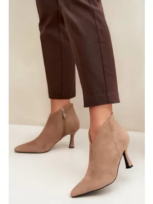 Damen-Stiefeletten BOTO D-219 KHAKI