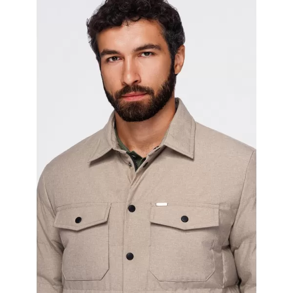  Gesteppte Hemdjacke für Herren OMBRE OM-JALP-0256 SCHWARZ 