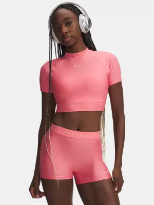 Damen-T-Shirt UNDER ARMOUR HEATGEAR CROP MOCK SS 6010006-600 ROSA