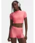 Damen-T-Shirt UNDER ARMOUR HEATGEAR CROP MOCK SS 6010006-600 ROSA