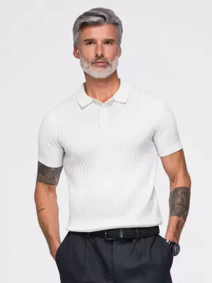 Herren-Poloshirt OMBRE OM-POSS-0180 CREMEFARBEN
