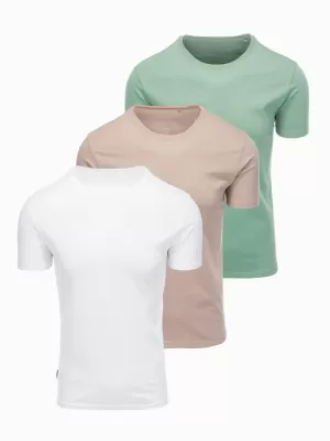Herren-T-Shirt OMBRE OM-TSBS-0268 GRAUGRÜN/WEIß/BEIGE