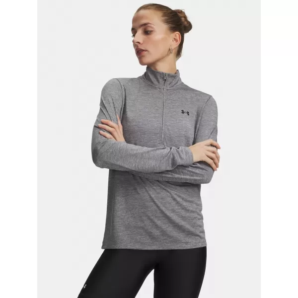  Damen-T-Shirt UNDER ARMOUR TECH 1/2 ZIP- TWIST 1384225-709 GRÜN 