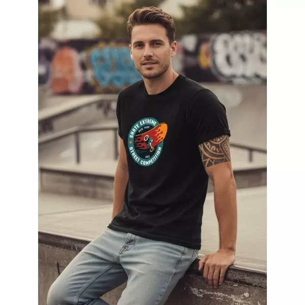  Herren-T-Shirt DSTREET NX076R SCHWARZ 