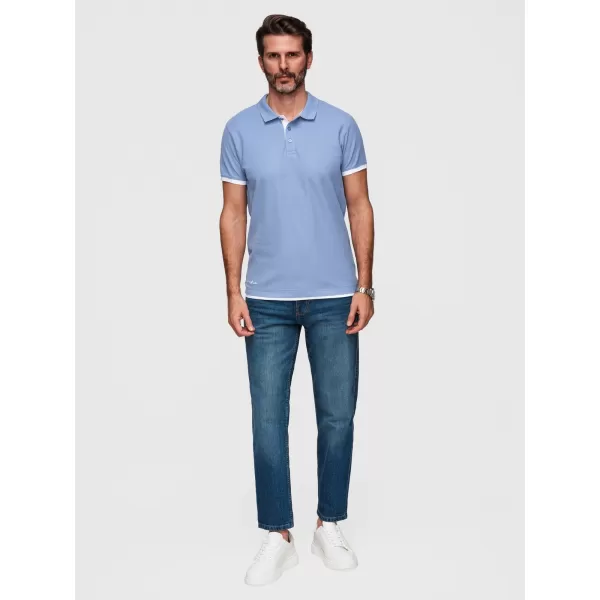  Herren-T-Shirt mit Kragen OMBRE OM-POSS-0170 BLAU 