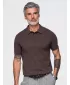 Herren-Poloshirt OMBRE OM-POSS-0178 DUNKELBRAUN