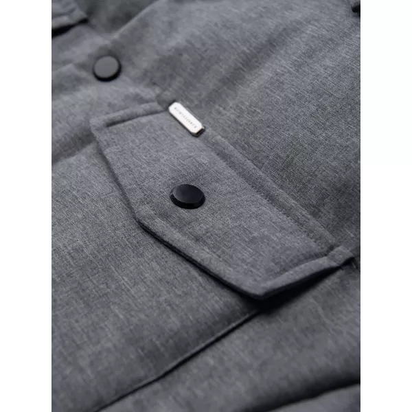  Gesteppte Hemdjacke für Herren OMBRE OM-JALP-0256 GRAUE MELANGE 