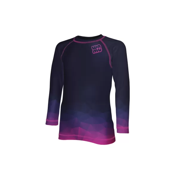  Kinder-Funktions-T-Shirt mit langen Ärmeln WAMU MOZAIKA DUNKELVIOLETT 