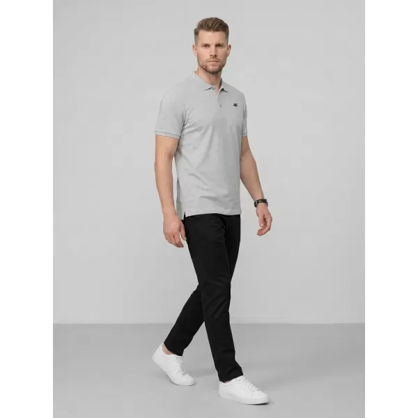  Herren-T-Shirt mit Kragen 4F WMM00TPTSM0770 DUNKELGRAU MELIERT 