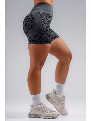 Kompressions-Push-up-Shorts mit Leopardenmuster NEBBIA PRIMAL 856 SCHWARZER LEOPARD