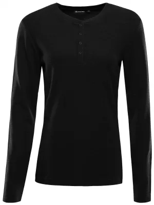 Damen-T-Shirt ALPINE PRO THERMALA SCHWARZ