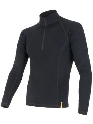 Herren-Funktionswäsche SENSOR Double Face Merino Wool rolák zip SCHWARZ