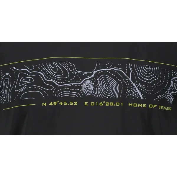  Herren-T-Shirt SENSOR PERFORMANCE TEE GPS SCHWARZ 