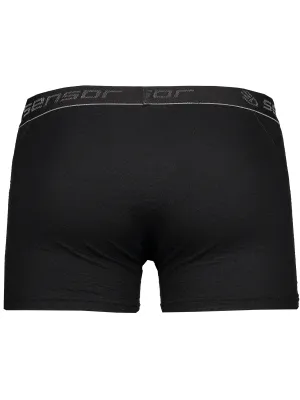 Herren-Boxershorts SENSOR Double Face Merino Wool SCHWARZ