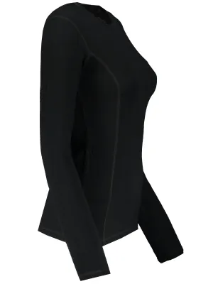 Damen-Thermoshirt mit langen Ärmeln SENSOR DOUBLE FACE MERINO WOOL 15100029 SCHWARZ