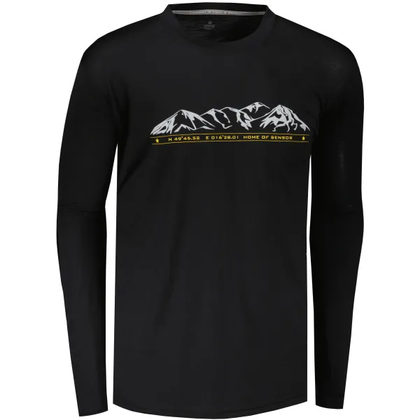  Thermounterwäsche für Herren SENSOR MERINO ACTIVE PT MOUNTAINS dl. rukáv 15200015-00 SCHWARZ 