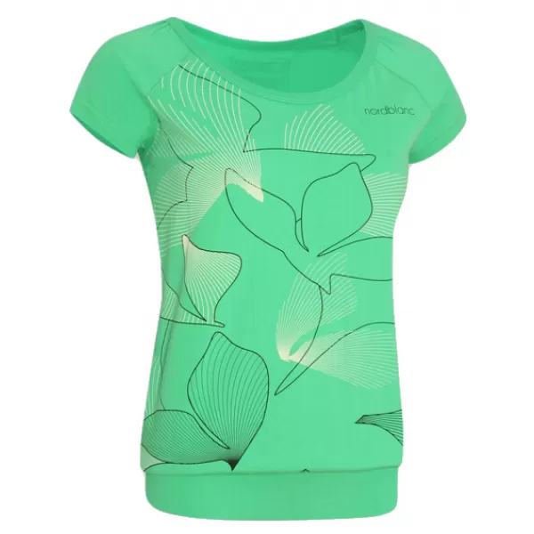  Damen-T-Shirt mit kurzen Ärmeln NORDBLANC NBFLT2827 RASIERMESSERGRÜN 
