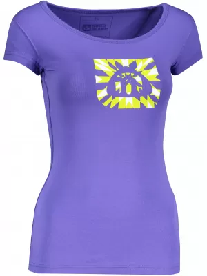 Damen-T-Shirt mit kurzen Ärmeln NORDBLANC NBFLT2830 LILA GEPARD