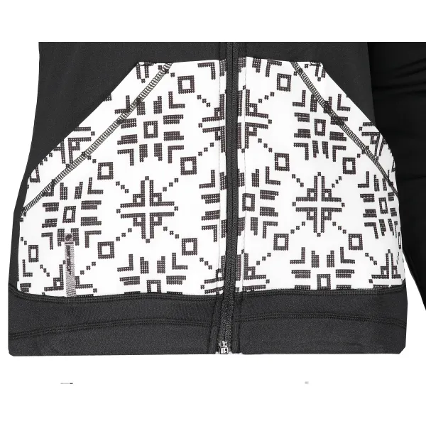  Damen-Sweatshirt SENSOR TECNOSTRETCH PATTERN celozip 17200076 SCHWARZ 