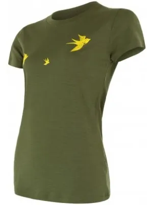 Damen-Thermo-T-Shirt mit kurzen Ärmeln SENSOR MERINO ACTIVE PT SWALLOW 17200028 SAFARI