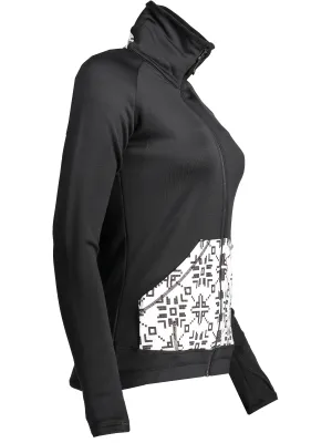 Damen-Sweatshirt SENSOR TECNOSTRETCH PATTERN celozip 17200076 SCHWARZ