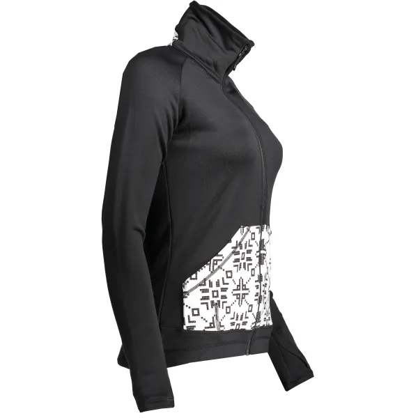  Damen-Sweatshirt SENSOR TECNOSTRETCH PATTERN celozip 17200076 SCHWARZ 