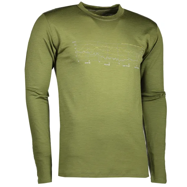  Herren-Thermoshirt mit langen Ärmeln SENSOR MERINO ACTIVE PT TRACK 17200027 SAFARI 