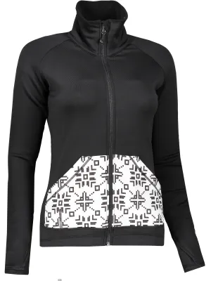 Damen-Sweatshirt SENSOR TECNOSTRETCH PATTERN celozip 17200076 SCHWARZ
