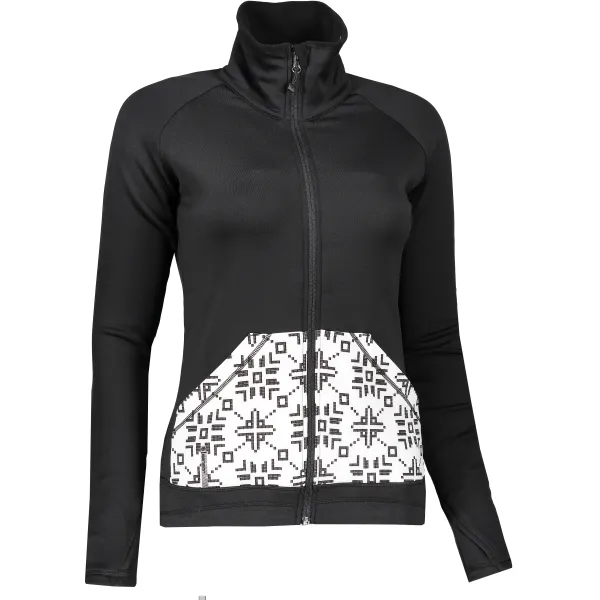  Damen-Sweatshirt SENSOR TECNOSTRETCH PATTERN celozip 17200076 SCHWARZ 