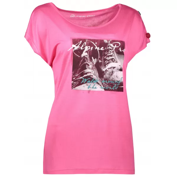  Frauen t -Shirt mit kurzen Ärmeln ALPINE PRO RICCA LTSL381 ROSA 