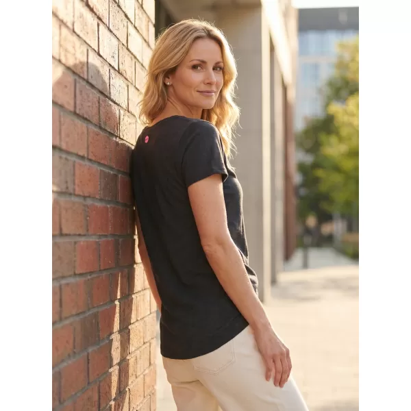  Damen-T-Shirt mit kurzen Ärmeln SAM 73 WT 761 SCHWARZ 
