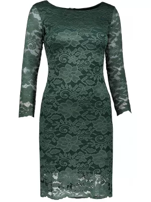 Damenkleid mit Spitze NUMOCO 180-3 DUNKELGRÜN